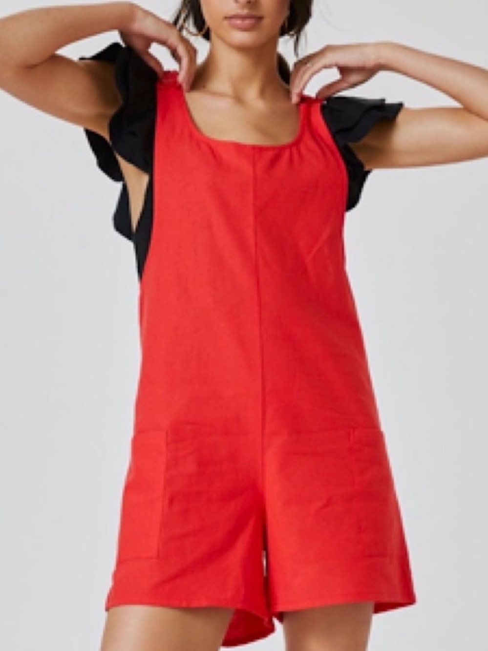 Anthropologie Corey Lynn Calter Adeline Cotton Linen Romper Small